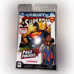 Nwt Superman DC Rebirth comic page punchers with Superman figure
